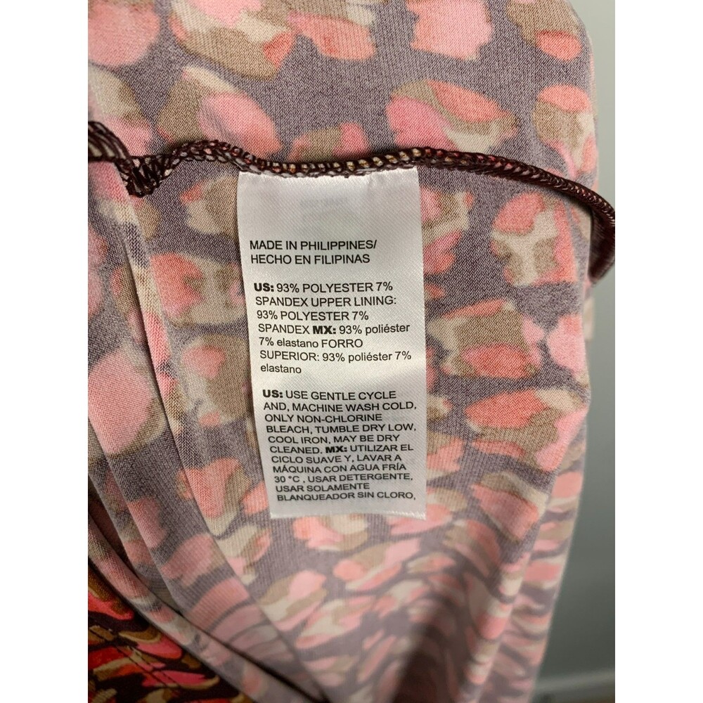 NWT Chico's Knit Pleated Maxi Dress Size 2 US 12 Deep Raisin Pink Animal Print - Picture 7 of 7
